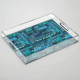 blue ink marks hand-drawn collection Acrylic Tray