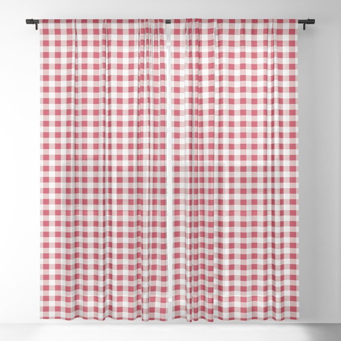 Classic Check - red Sheer Curtain