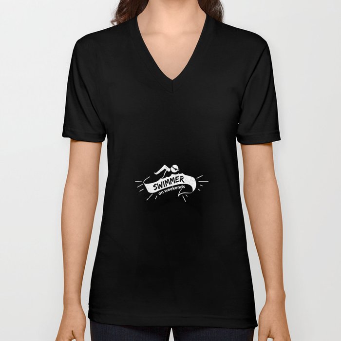 Swimming Water Swimmer Pool Attendant Unisex V Neck By