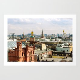 Moscow center cityscape view with Kremlin and Saint Basil's cathedral - Fine Art Travel Photography Art Print