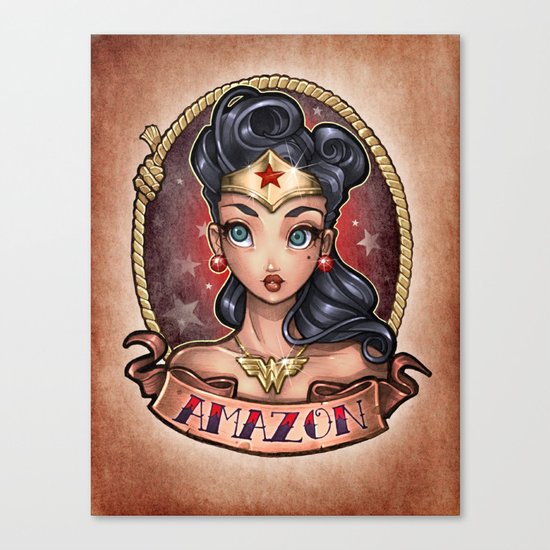 Amazon Pinup Canvas Print