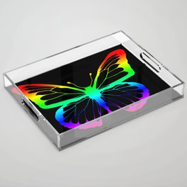 Rainbow Outline Butterfly Acrylic Tray