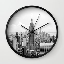 New York City Skyline Black And White Photography New York City Wall Art Decor Wall Clock