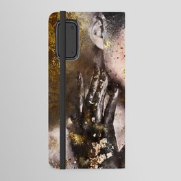 Beautiful Abstract Black and Gold Woman Portrait Android Wallet Case