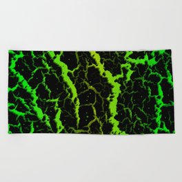 Cracked Space Lava - Green/Lime Beach Towel