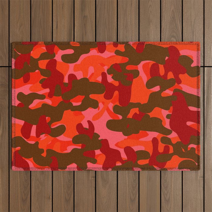 Camouflage (Red) Outdoor Rug