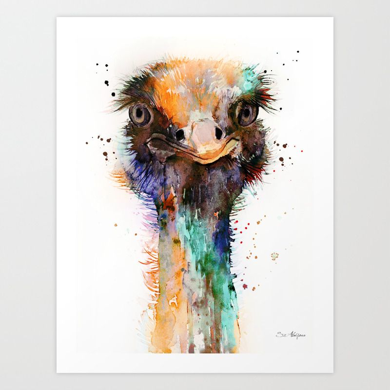 Ostrich Art Print By Slaveika Aladjova Society6