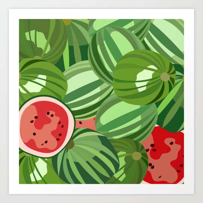 Watermelon - Colorful Summer Vibe Fruity Art Design Art Print