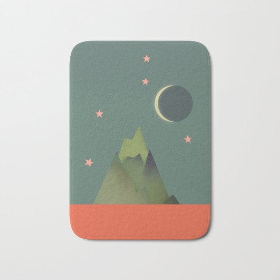 Mountains Under the Stars Bath Mat