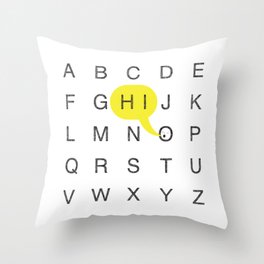 Hi Alphabet Throw Pillow