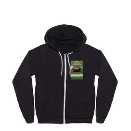 American Football Court with ball on Gras Zip Hoodie