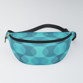 Retro Gradated Bubble Pattern 327 Turquoise Fanny Pack