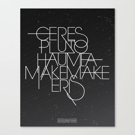 The Five Dwarf Planets Canvas Print