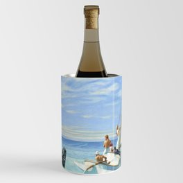Edward Hopper, Ground Swell nautical ocean sailboat landscape painting Wine Chiller