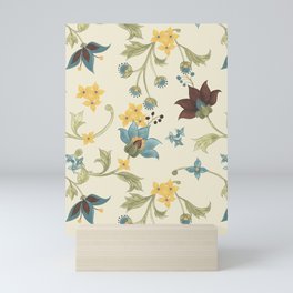 Folk Art Flowers (Cream) Mini Art Print