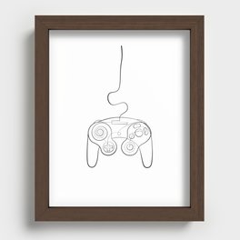 Abstract Controller Line Drawing, Minimalist Art, Gaming Wall Decor, Gamer Wall Art, Gaming Art Recessed Framed Print