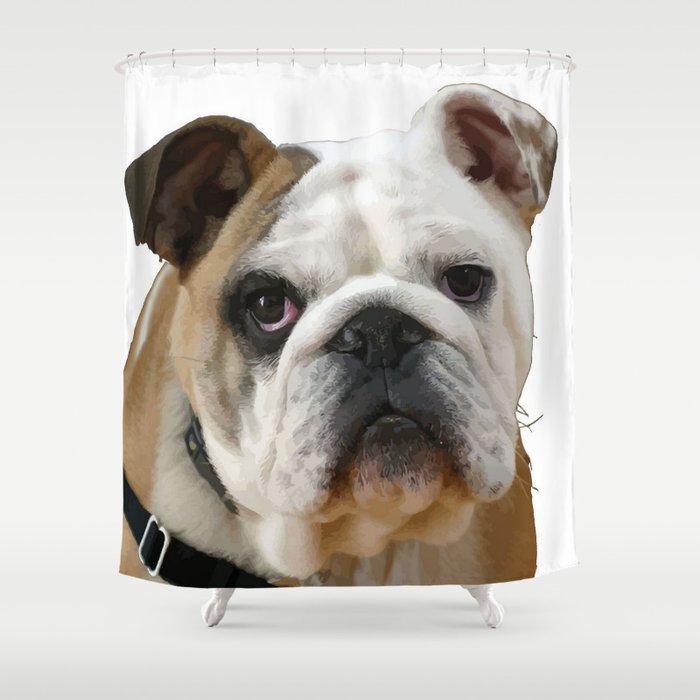 American Bulldog Background Removed Shower Curtain