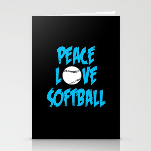 Peace love softball Stationery Cards