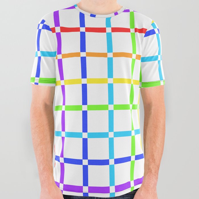 Rainbow Gingham Light 01 All Over Graphic Tee