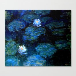 monet water lilies 1899 blue Teal Canvas Print