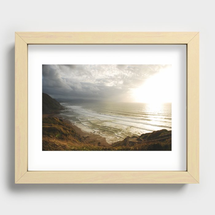 Nature photography. Barrika Beach, Basque Country. Spain. Recessed Framed Print