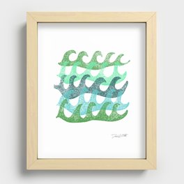 Oceana | Block Print Ocean Waves Recessed Framed Print