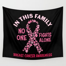 Family Breast Cancer Awareness Wall Tapestry