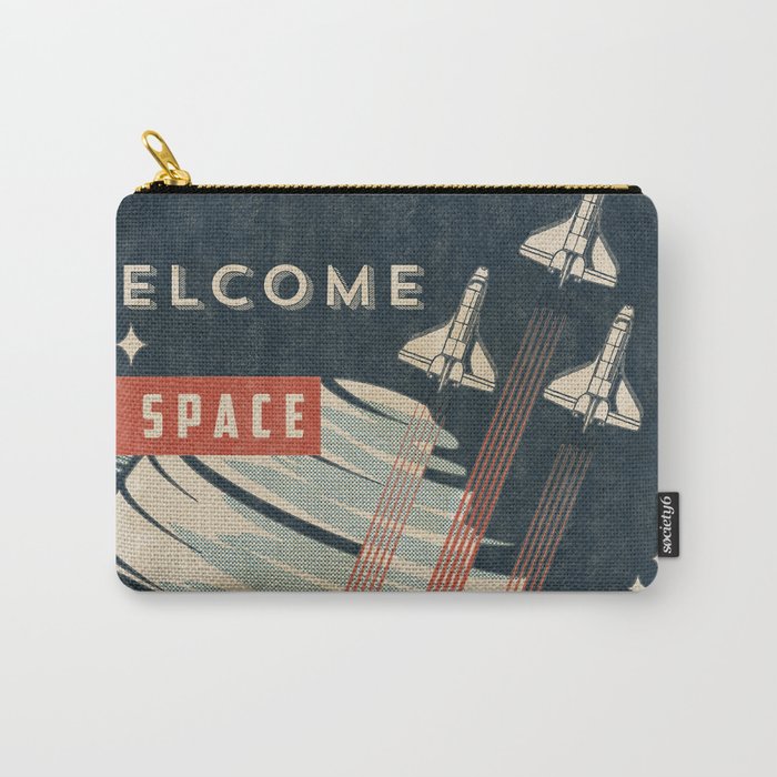 Welcome to Space - Vintage space poster #2 Carry-All Pouch