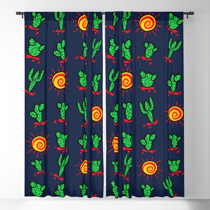 Bright & Bold Cacti In the Arizona Sun Blackout Curtain