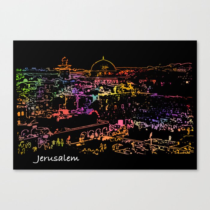 Jerusalem by night Canvas Print