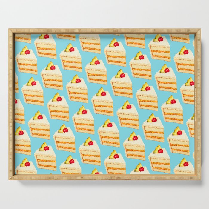 Tropical Cake Pattern - Blue Serving Tray