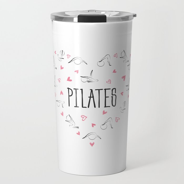 Pilates poses in shape of a heart Travel Mug