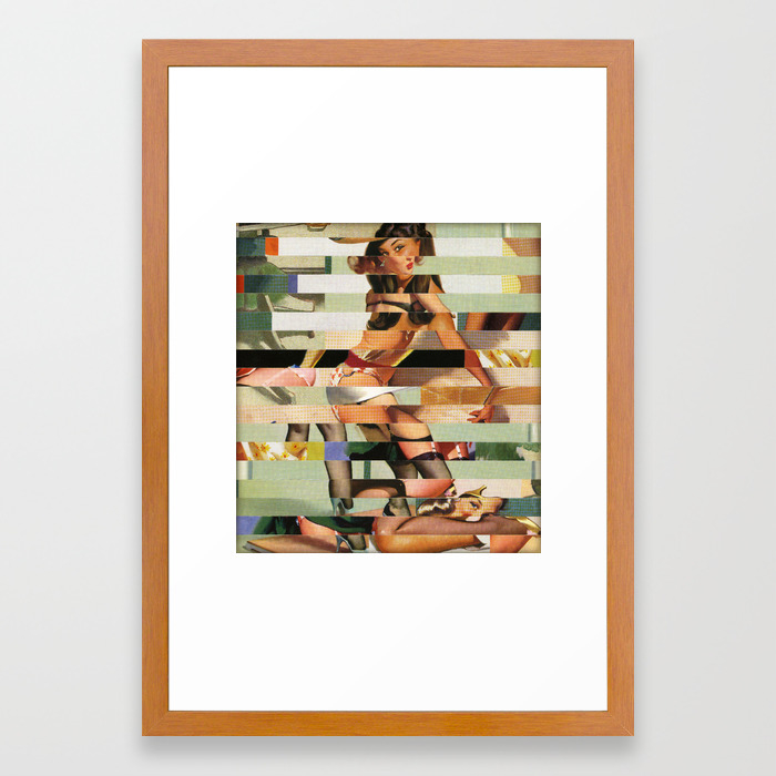 Glitch Pin Up Redux Randi Framed Art Print