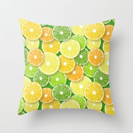 Citrus fruit slices pop art 3 Throw Pillow