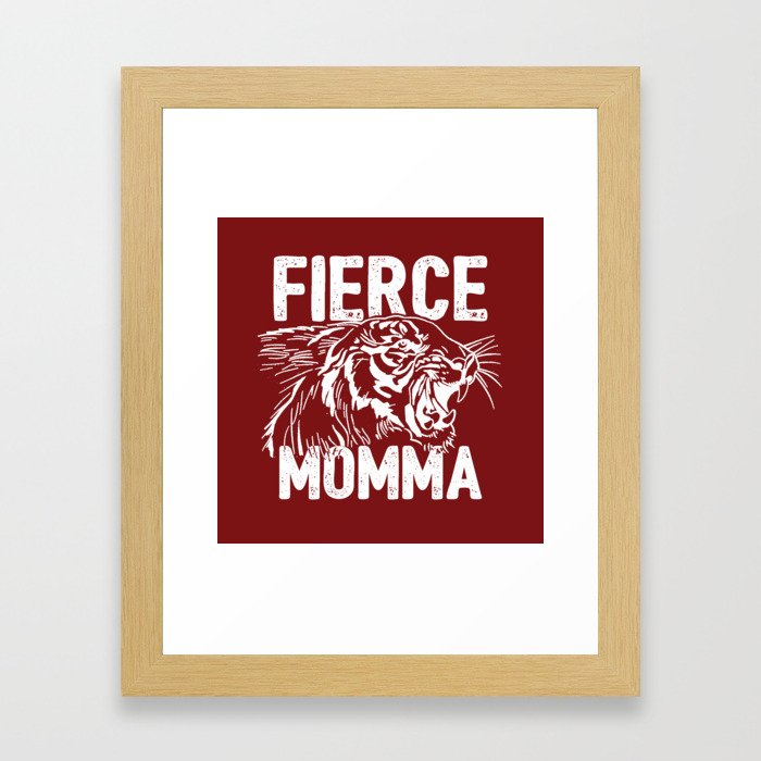 Fierce Momma / Red Framed Art Print