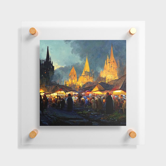 Medieval Fantasy Town Floating Acrylic Print