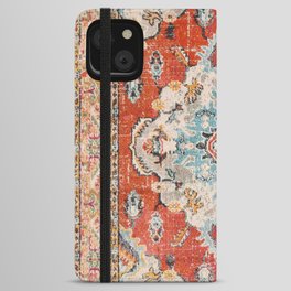 orange and blue oriental carpet iPhone Wallet Case