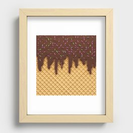 Melting Chocolate Lover Ice Cream Sweet Tooth Candy Recessed Framed Print