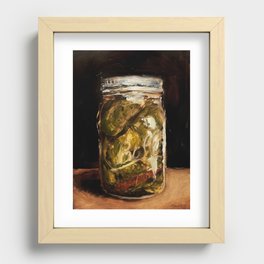 Jar of Dill Pickles  Recessed Framed Print