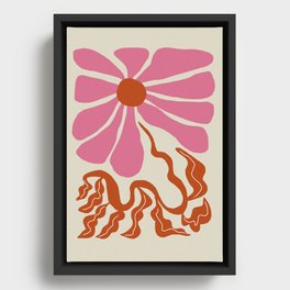 Pink daisy  Framed Canvas | Curated, Fun, Funny, Graphicdesign, Minimal, Boho, Botanical, Modern, Christmas, Floral 