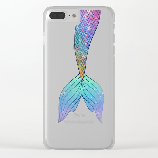 rainbow mermaid tail Clear iPhone Case