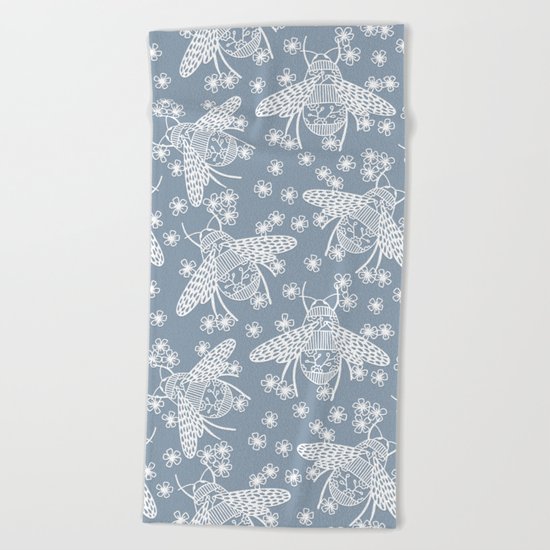 Papercut Bees Beach Towel