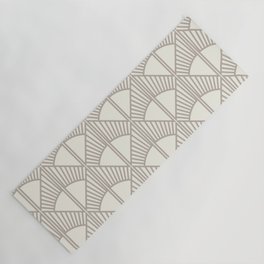 Art Deco Cream Diamond Pattern Yoga Mat