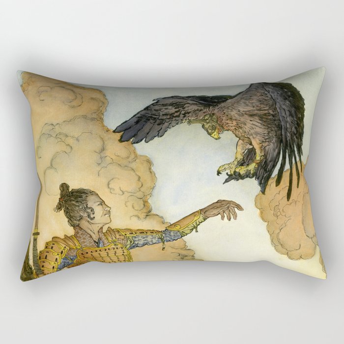 The Samurai and the Eagle Rectangular Pillow