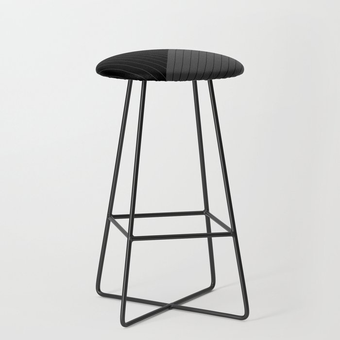 Elegant Pinstripes and Triangles Black Gray Grey Charcoal Bar Stool