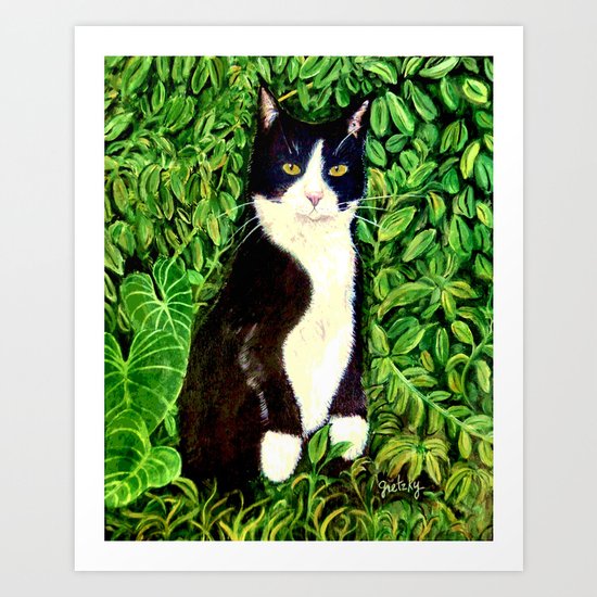 Kitty in the Woods Art Print