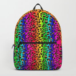 Rainbow Cheetah Skin, Raibow Leopard Skin, Retro Abstract Pattern Backpack