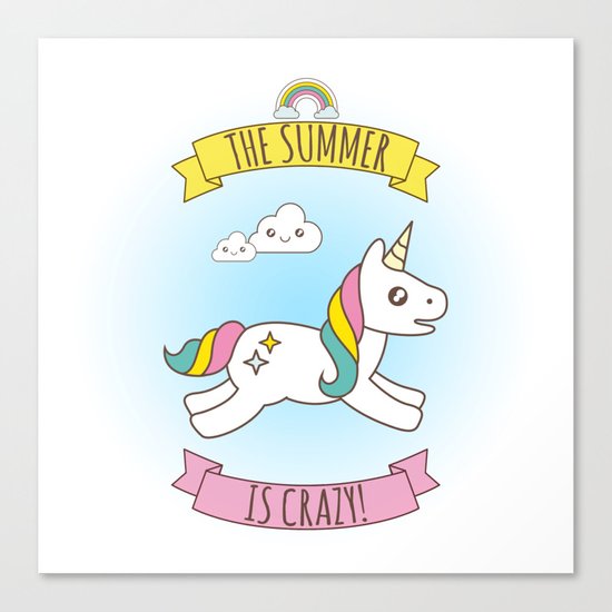 The Summer is Crazy - Unicorn Canvas Print