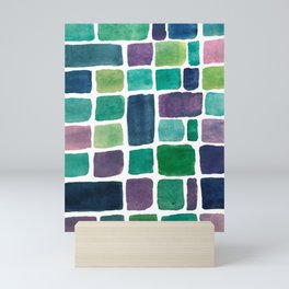 Cool Watercolor Blocks Mini Art Print