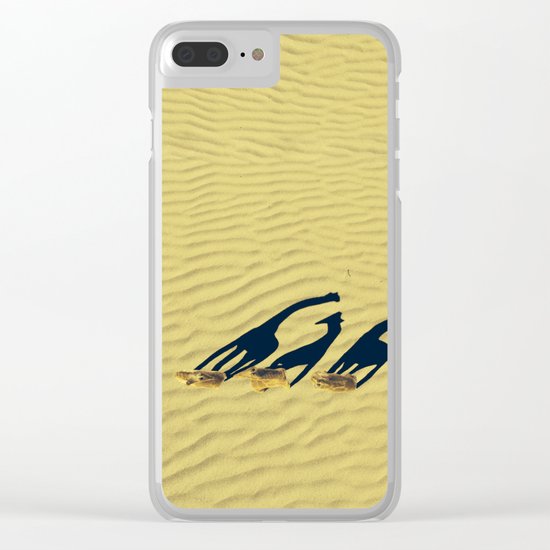 Extended long giraffes' shadows Clear iPhone Case